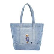 Denim Polo Bear Tote Bag