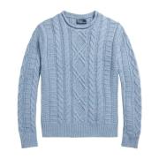 Blå Cotton-Blend Fisherman's Jumper