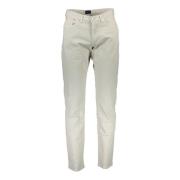 Beige Bomull Jeans Bukse, 5-Lomme