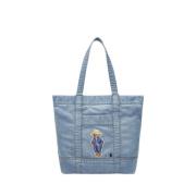 Denim Polo Bear Tote Bag