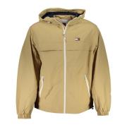 Sporty Beige Hettejakke med Logo