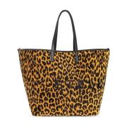 Leopardmønstret Tote Bag i Brun