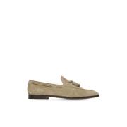 Beige Slip-On Flate Sko med Tassels