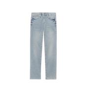 Slim Straight Denim Jeans i Blå