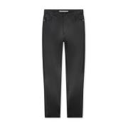 Svart Vegan Skinn Straight Jeans Sarah