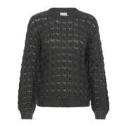 Svart Østers Strikket Genser Sweater