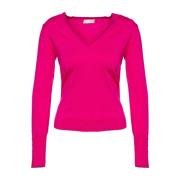 Fuchsia V-hals Lurex Innsatsgenser