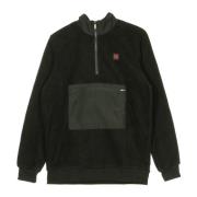 Svart Fleece Half Zip Sweatshirt