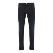 Sort Skinny Stretch Bomull Jeans med Logo