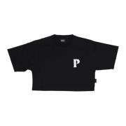 Svart Croptop Tee med Pyromantics Logo