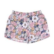 Retro Blomstertrykk Høy Midje Shorts