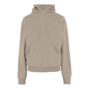 Logo Bomullsblanding Sweatshirt Beige Hette