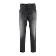 Denim Five-Pocket Bukser med Knappelukking