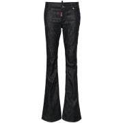 Mørk Denim Flared Jeans Kvinner