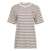 Stripete Ace Badge T-skjorte - Off-White/Black