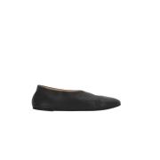 Sort Skinn Flate Slip-On Sko