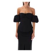 Sort Off-Shoulder Bue Topp