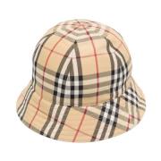 Beige Check Bucket Hat