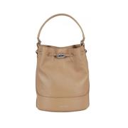 Brun Bucket Bag med Twist Lukking