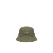 Khaki Bucket Hat med Metalllogo