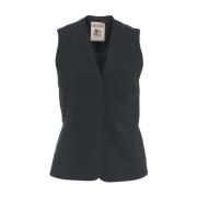 Svart Ull Blazer Vest