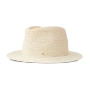 Beige Fedora Skjerf med Elfenbenstau