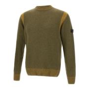 Grønn Ullblanding Crew Neck Genser