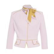 Rose Crepe Blazer med Metalliske Detaljer