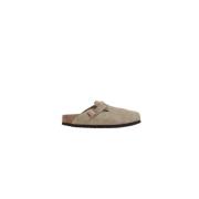 Beige Semsket Mule Sandaler