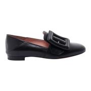 Elegante svarte skinnloafers Ss23