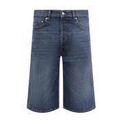 Denim Shorts med Baklogo Patch