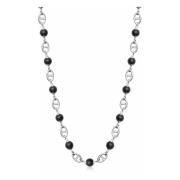 Men's Silver Mariner Chain with Matte Onyx