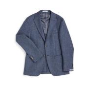 Herringbone Blazer med Peak Revers