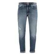 Distressed Icon Jeans med Gravert Logo