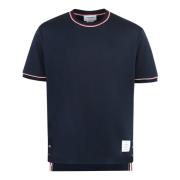 Bomull Crew-neck T-skjorte med Tricolor Detalj