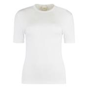 Rillet Crew-neck T-skjorte Modal Elastan