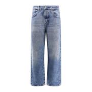 Denim jeans med metall 4G detalj