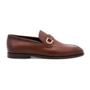 Gancini Skinnloafer med Gull Detalj