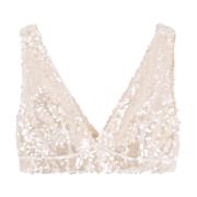 Paljett Crop Top med V-hals