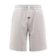 Lær Trim Bomull Bermuda Shorts