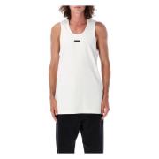 Hvit Ribbet Tank Top Aw24