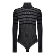 Sort Turtleneck Langarmet Bodysuit