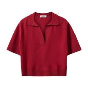 Rød Ull Polo Bluse Amalysw