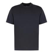 Ribbet Bomull Crew-Neck T-skjorte