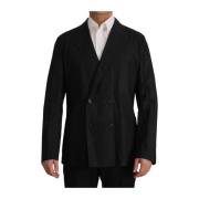 Polka Dot Slim Fit Double-Breasted Blazer