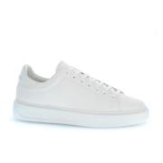 Hvite Skinn Sneakers for Menn