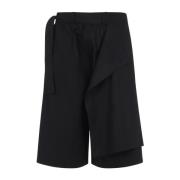 Sort Bomull Bermuda Shorts