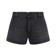 Monokrom Denim Shorts med Lommer