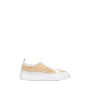 Raffia sneakers med hvite detaljer