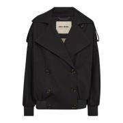 Trendy Trench Bomber Jakke Svart